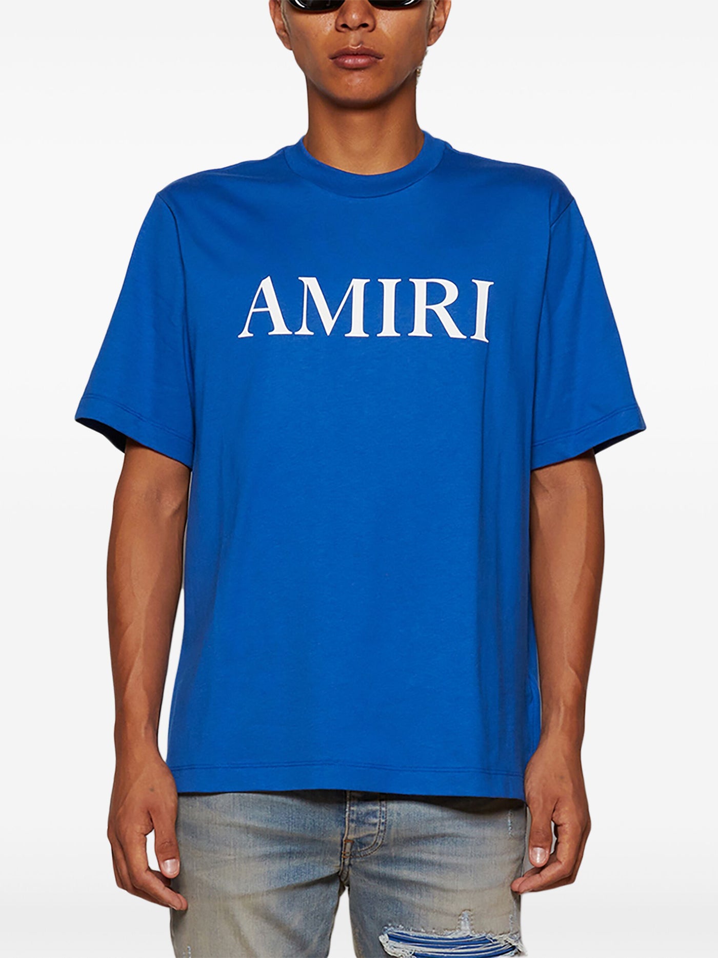 Amiri – T-Shirt mit Core-Logo-Aufdruck in Blau