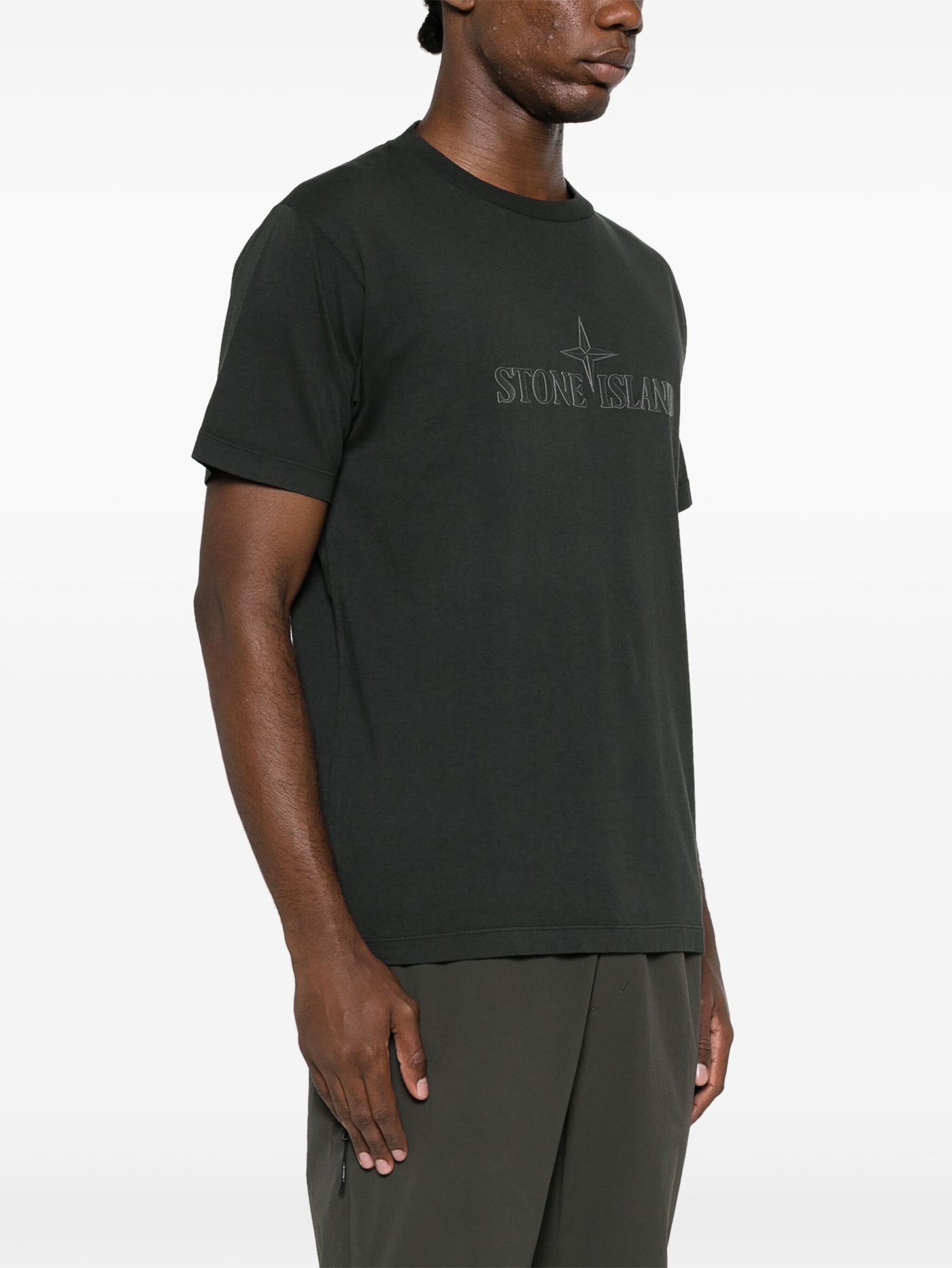 Stone Island Institutional Three Rubberised Logo T-Shirt in Black