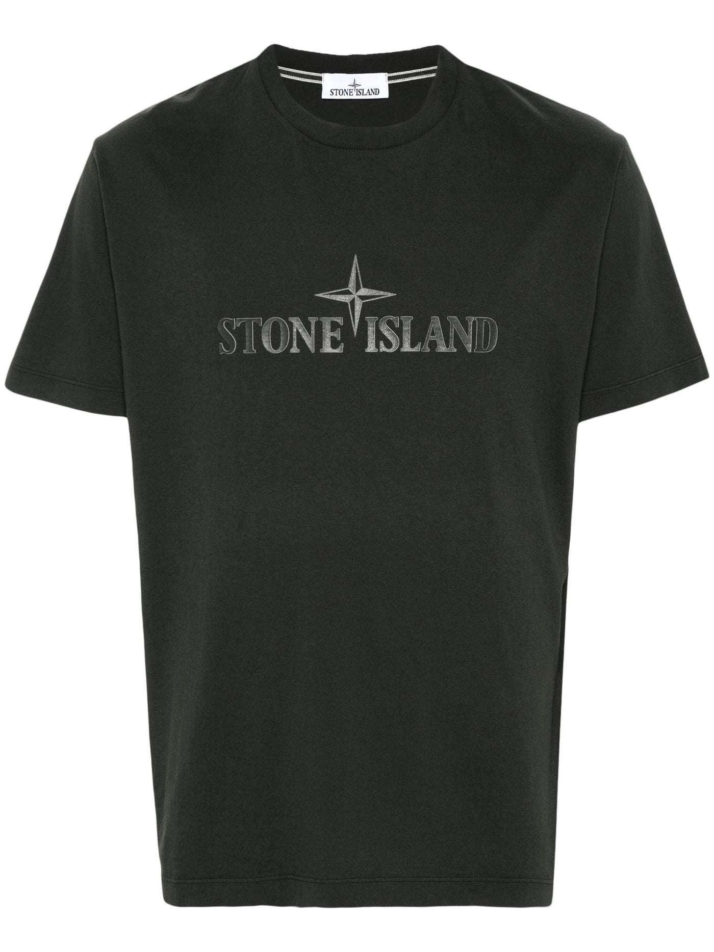 Stone Island Institutional Three Rubberised Logo T-Shirt in Black