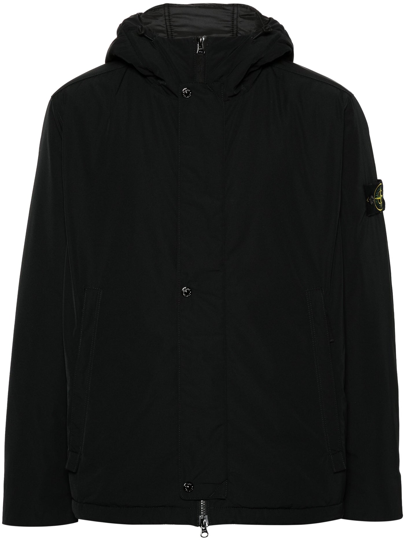 Stone Island – Mantel aus Mikrotwill mit Primaloft-Isolierung in Schwarz