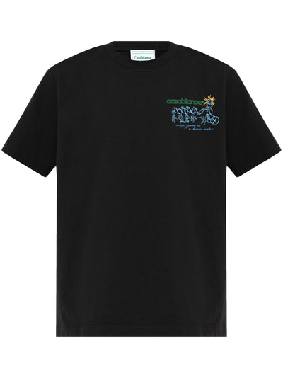 Casablanca Pentathlon Printed T-Shirt in Black