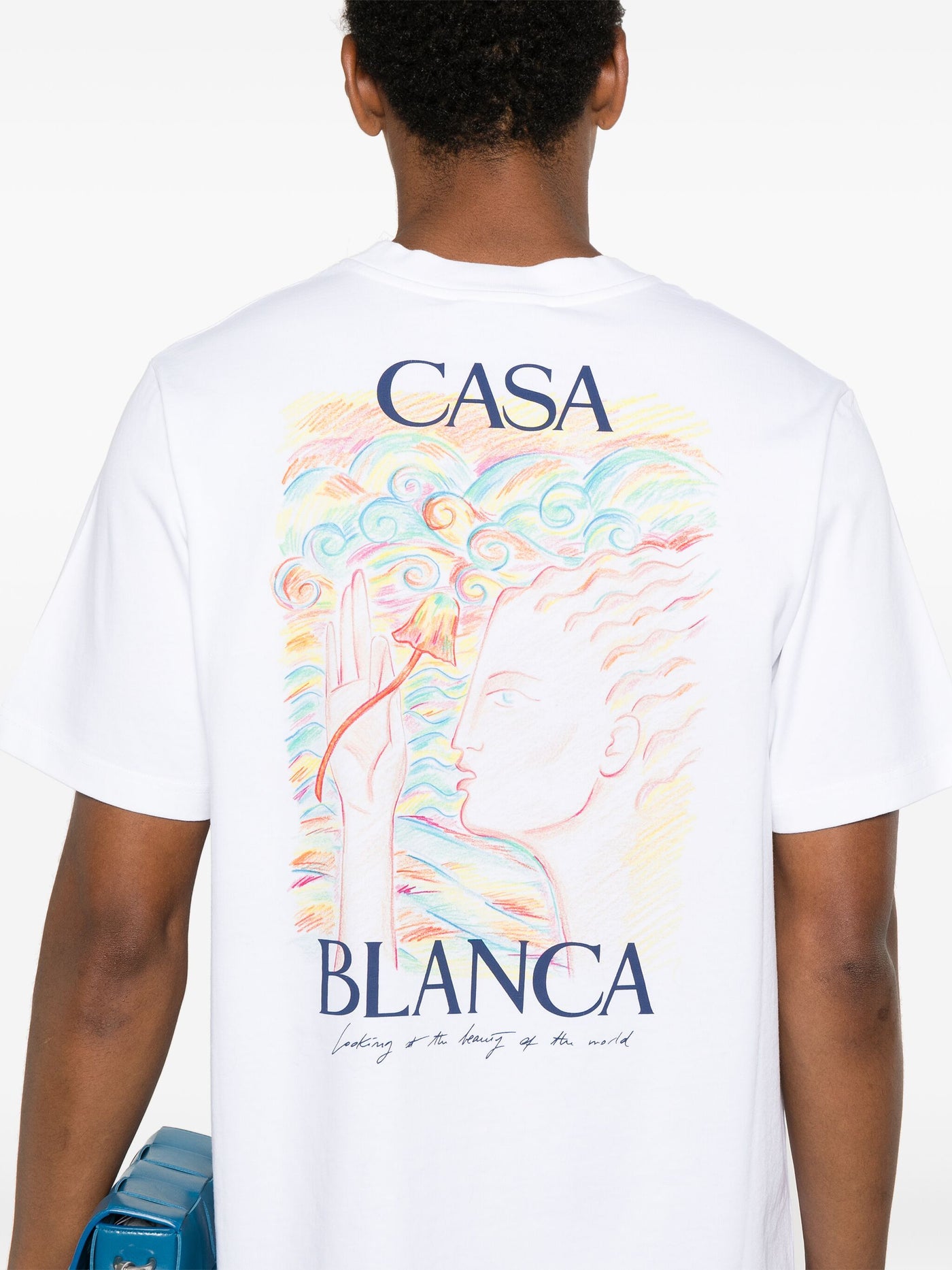 Casablanca – Weißes T-Shirt mit „Mushroom Goddess“-Aufdruck