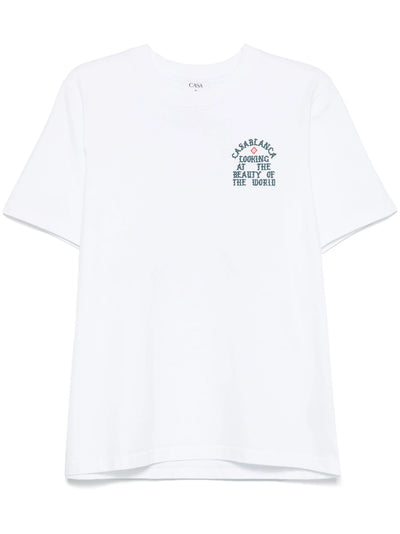 Casablanca Looking at the Beauty of the World Printed T-Shirt in White