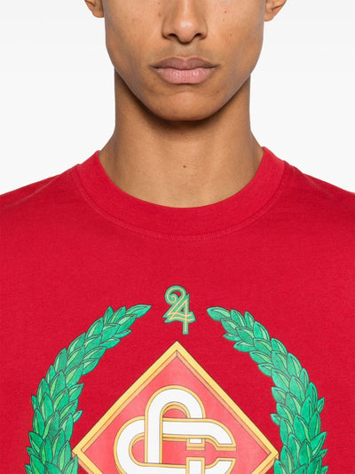 Casablanca Crest Printed T-Shirt in Red