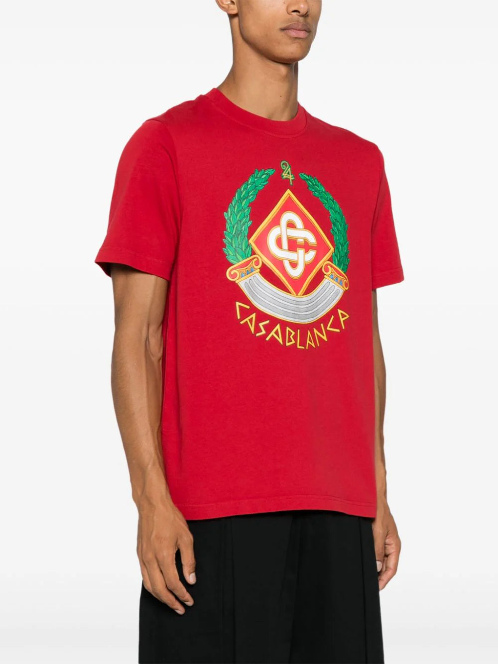 Casablanca Crest Printed T-Shirt in Red