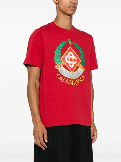 Casablanca Crest Printed T-Shirt in Red