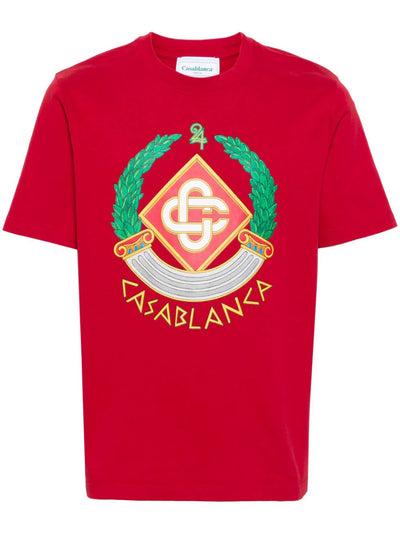 Casablanca Crest Printed T-Shirt in Red