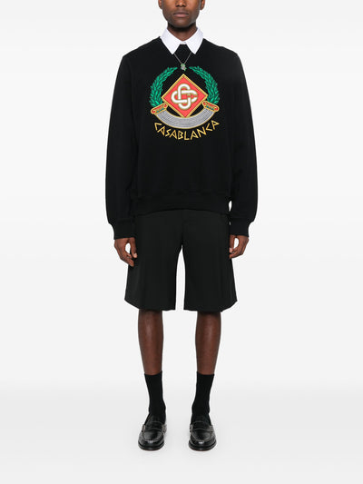 Casablanca Casa Crest Embroidered Sweatshirt in Black