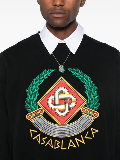 Casablanca – Schwarzes Sweatshirt mit Casa-Wappenstickerei