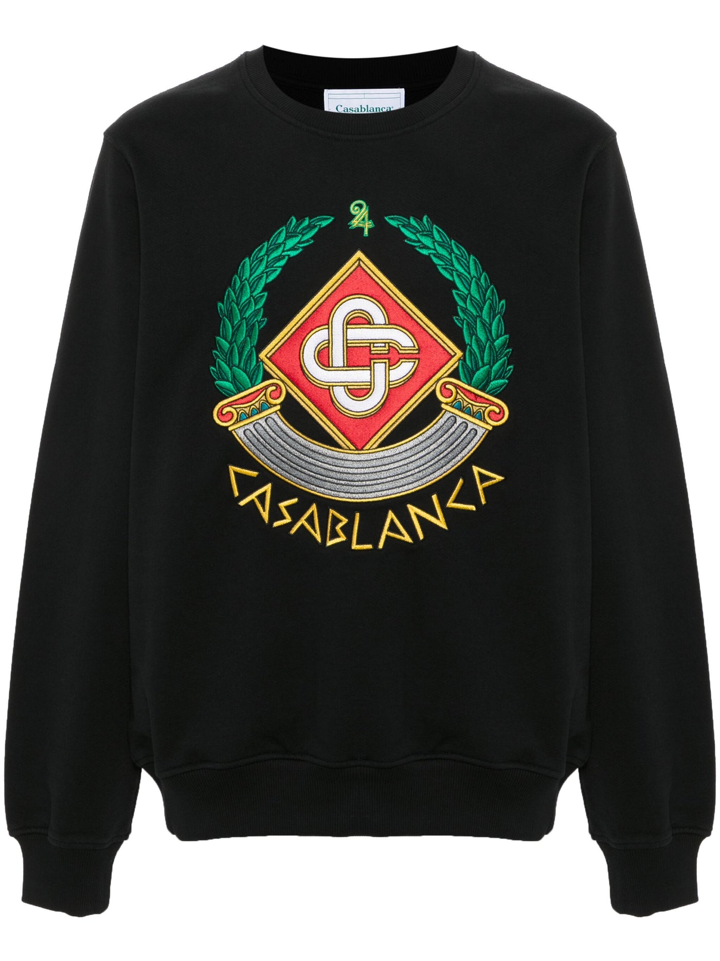 Casablanca – Schwarzes Sweatshirt mit Casa-Wappenstickerei