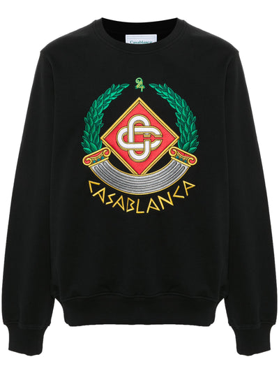 Casablanca Casa Crest Embroidered Sweatshirt in Black