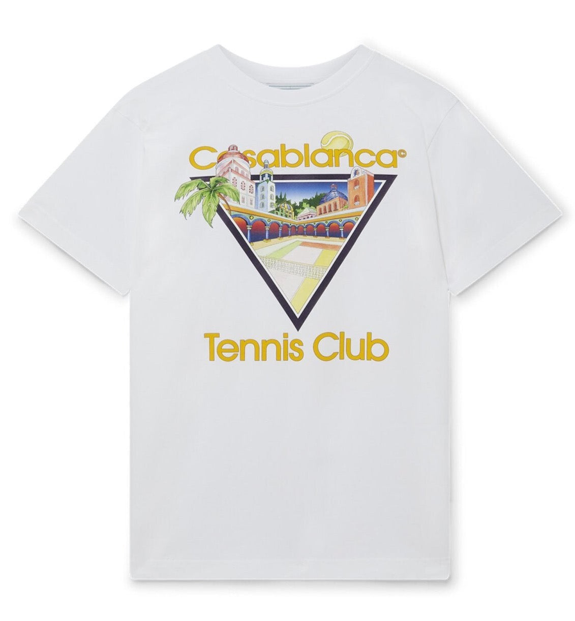 Casablanca Tennis Club Icon Print T-Shirt in White