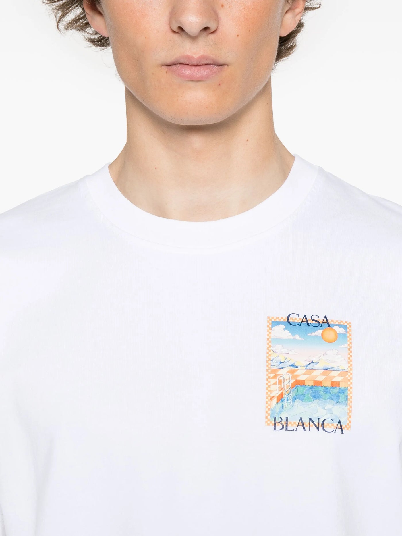 Casablanca Surreal Pool Printed T-Shirt in White