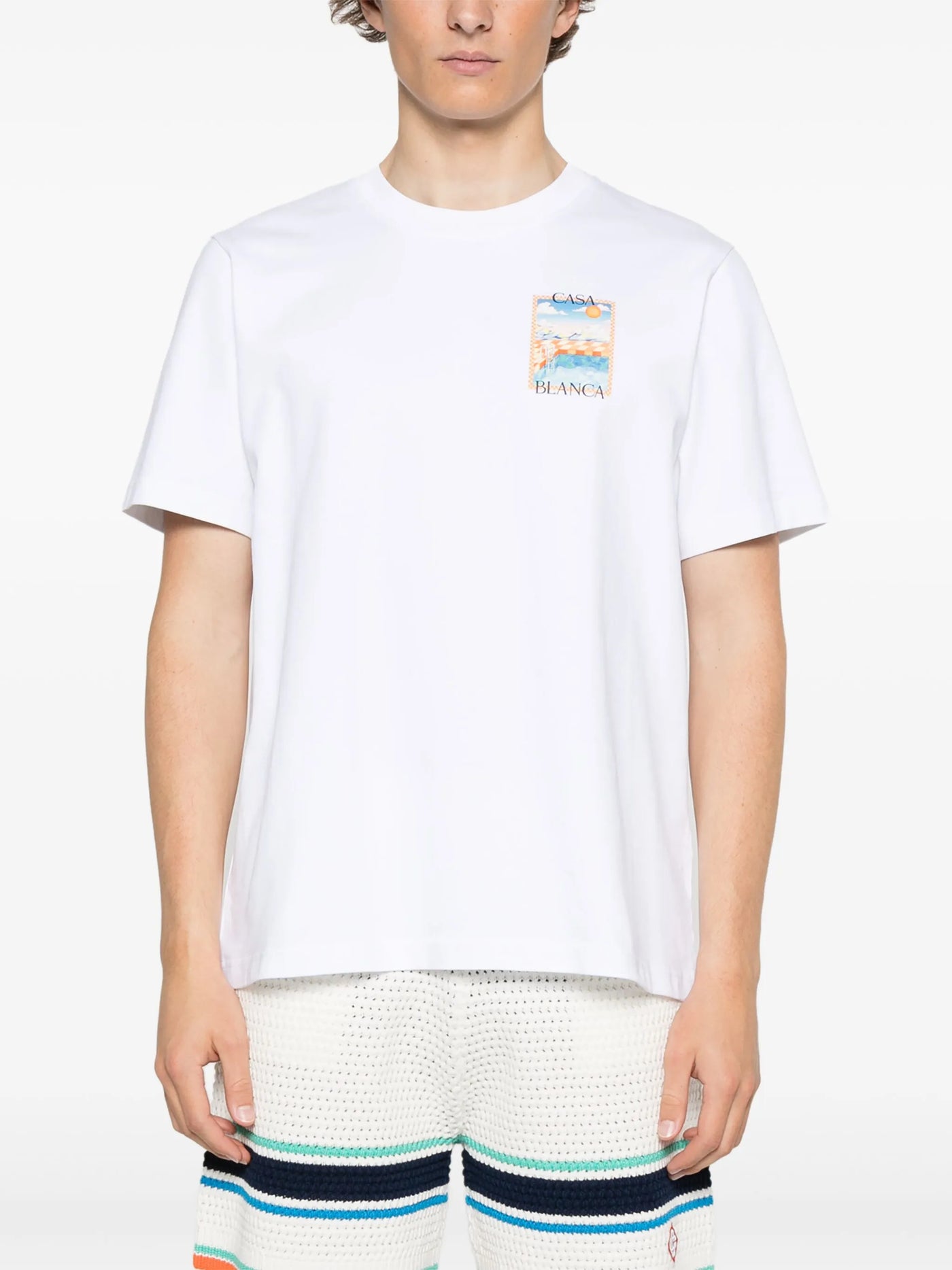 Casablanca Surreal Pool Printed T-Shirt in White