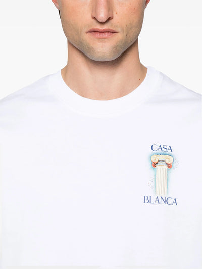 Casablanca La Columne Printed T-Shirt in White