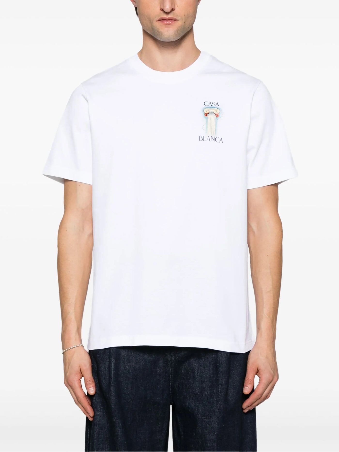 Casablanca La Columne Printed T-Shirt in White