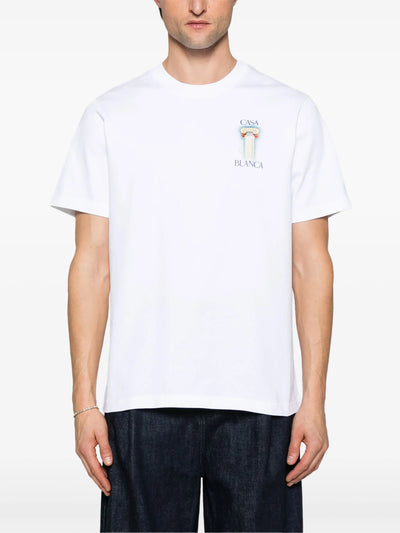 Casablanca La Columne Printed T-Shirt in White