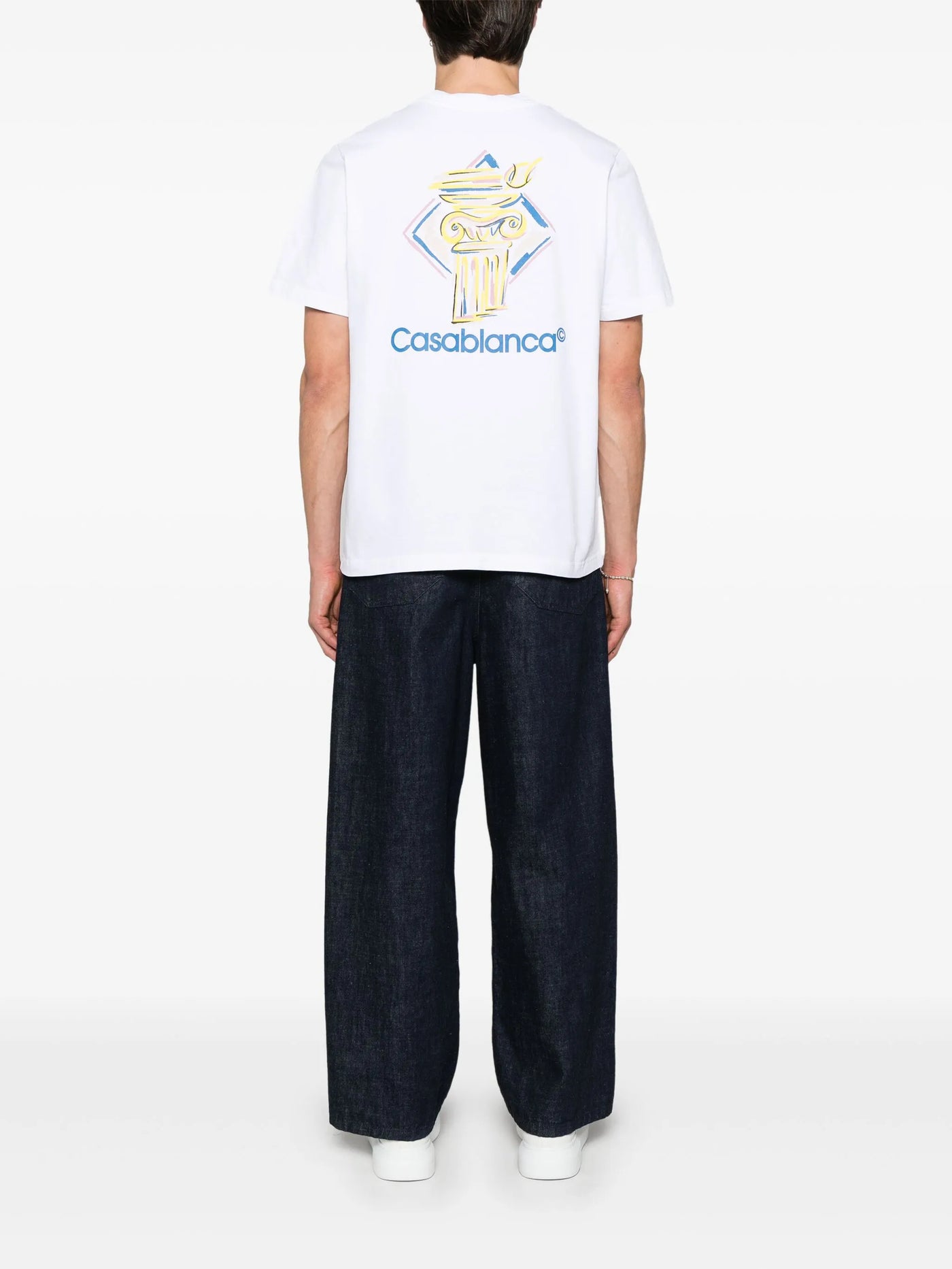 Casablanca Diamond Column Printed T-Shirt in White