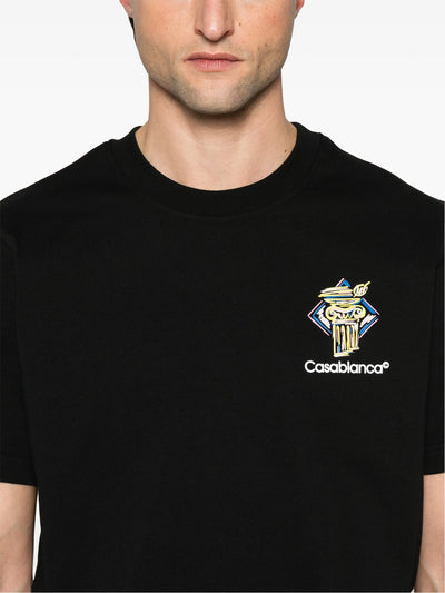 Casablanca Diamond Column Printed T-Shirt in Black