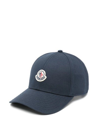 Moncler Gabardine Logo Cap in Navy