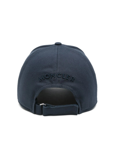Moncler Gabardine Logo Cap in Navy