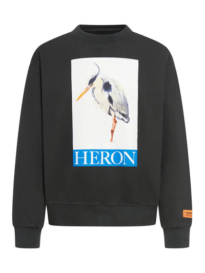 Heron Preston Bird Painted Crewneck Sweatshirt in Black