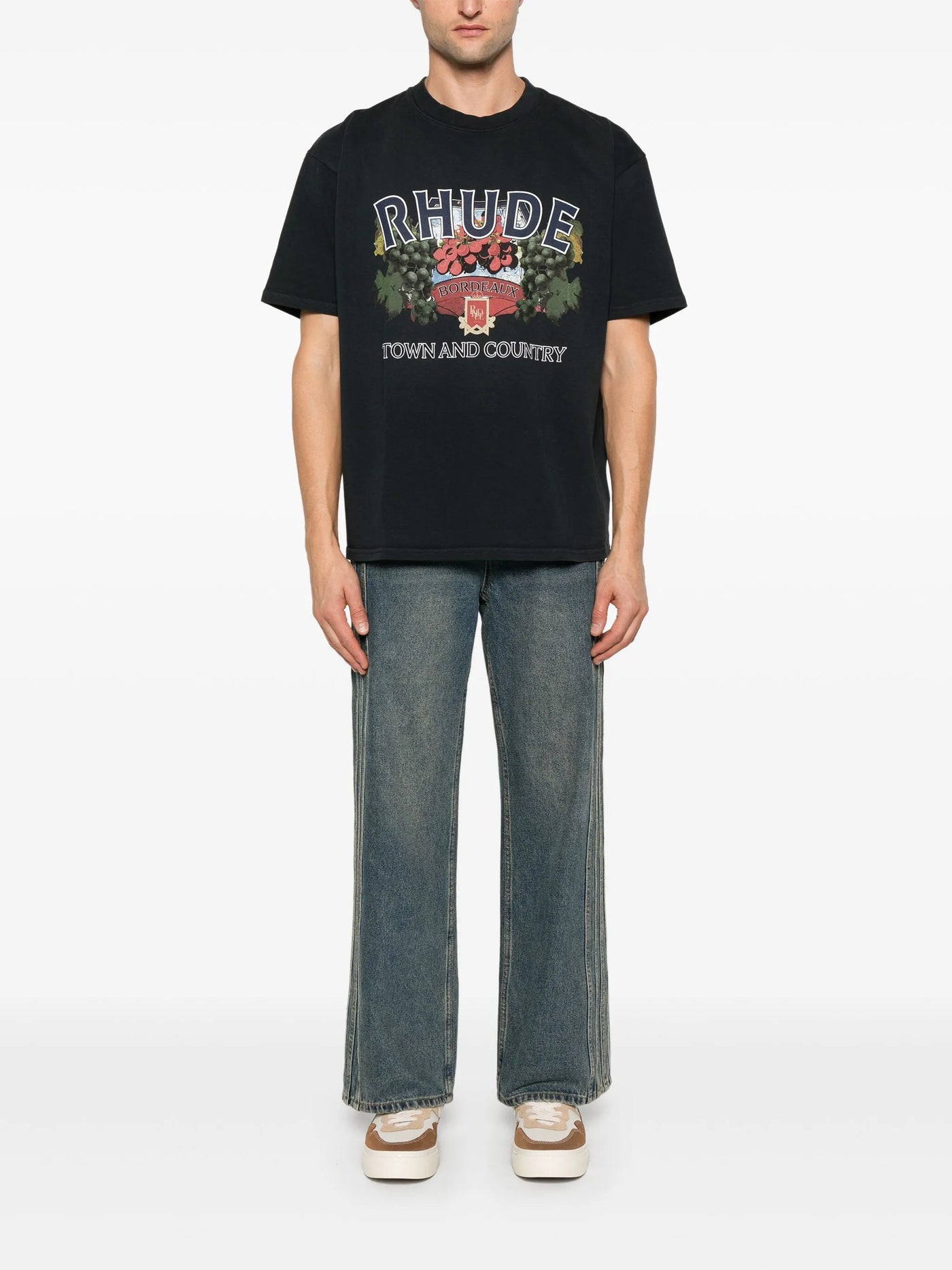 Rhude Town and Country Printed T-Shirt in Black