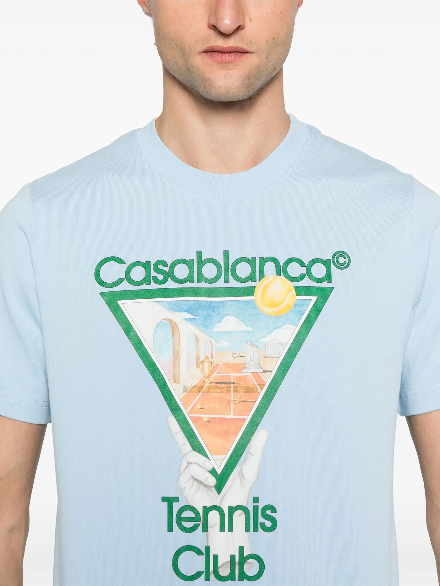 Casablanca Metaphysical Tennis Club Printed T-Shirt in Blue