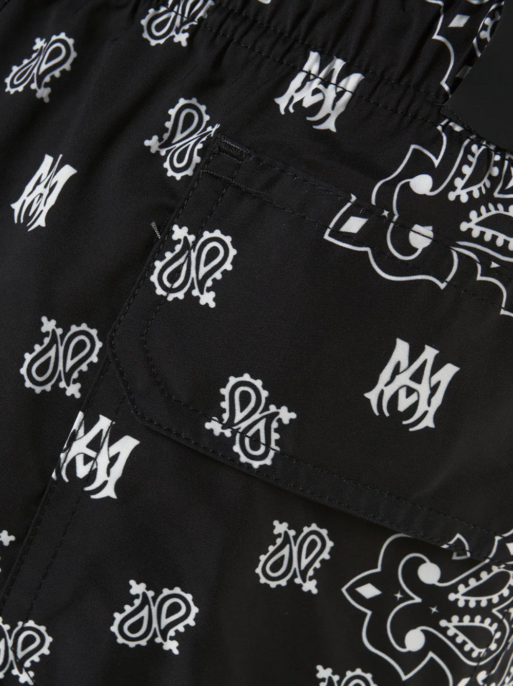 Amiri Bandana Swim Shorts in Black