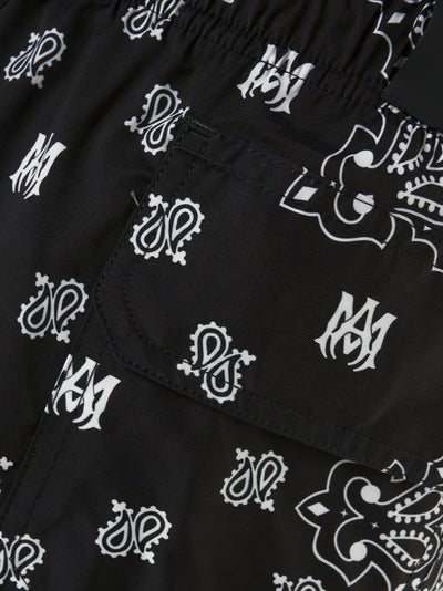 Amiri Bandana Swim Shorts in Black