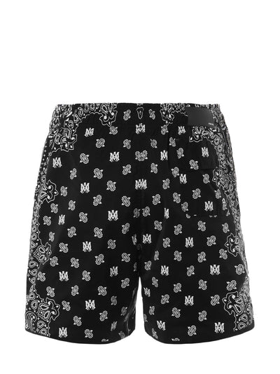 Amiri Bandana Swim Shorts in Black
