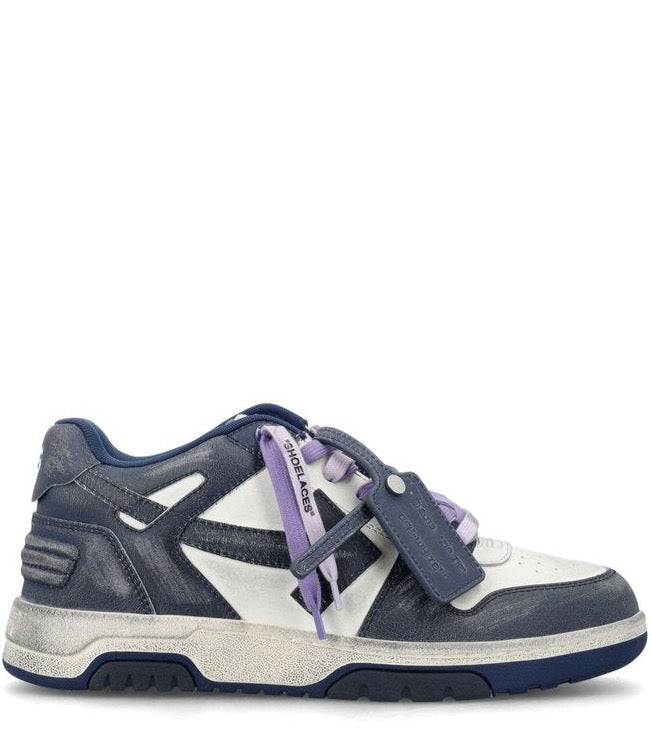 Off-White Out of Office Vintage Leather Trainers in Navy