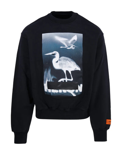 Heron Preston Censored Heron Crewneck Sweatshirt in Black
