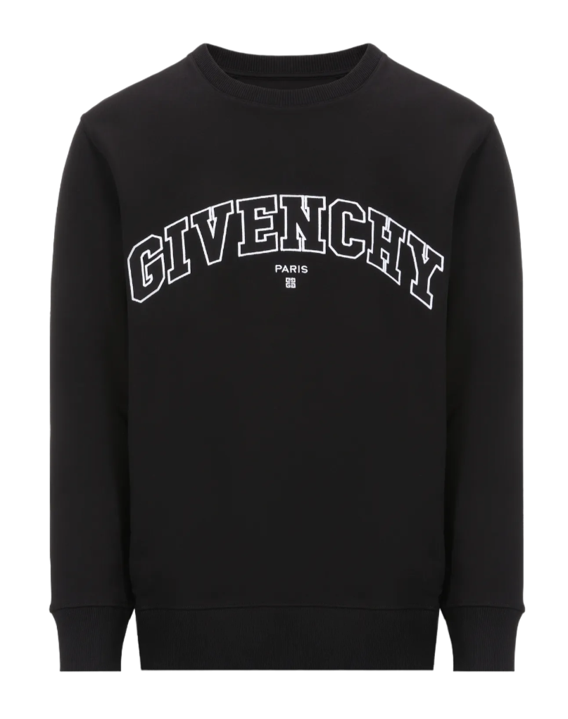 Givenchy Embroidered Logo Crewneck Sweatshirt in Black