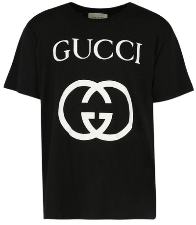 Gucci Interlocking GG Logo Slim Fit Black T-Shirt S