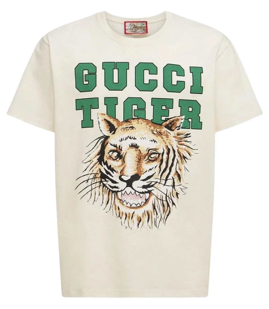 Tiger Print Logo T Shirt