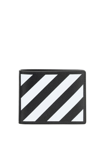 Off-White Binder Diagonal Stripe Printed Bifold Wallet in Black