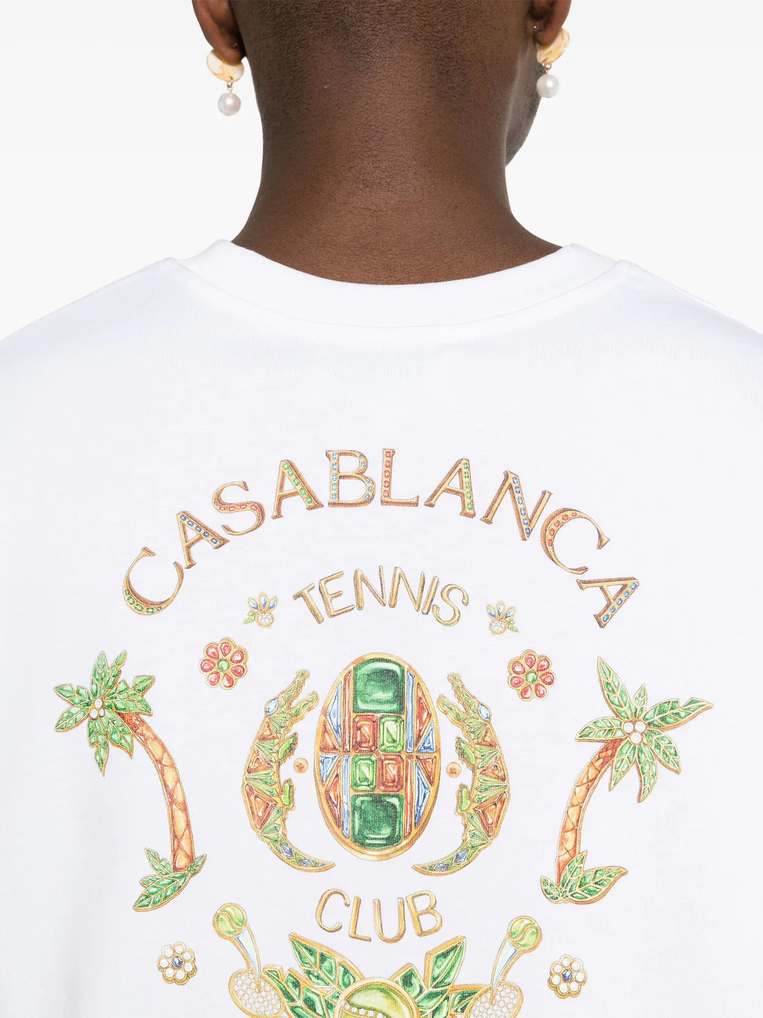 Casablanca Joyaux D'Afrique Tennis Club Printed T-Shirt in White