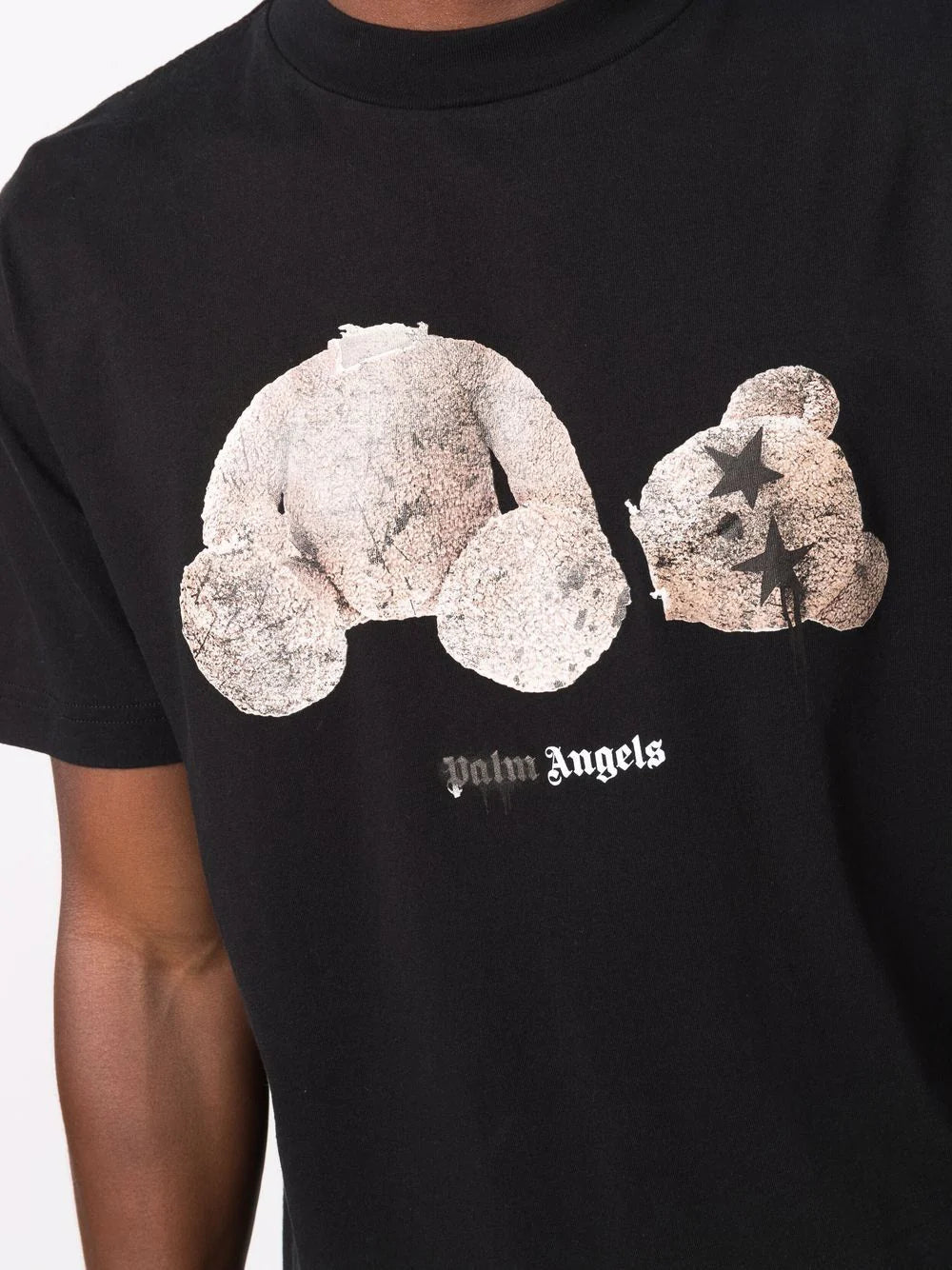 Palm Angels Spray Teddy Bear T-Shirt in Black