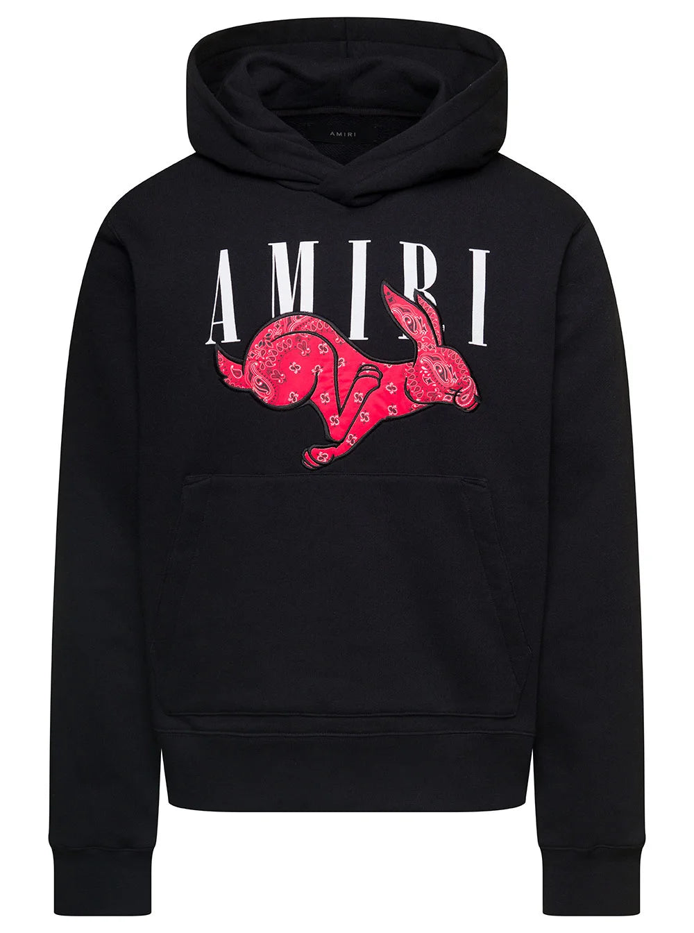 Amiri – CNY – Schwarzer Kapuzenpullover mit Bandana-Kaninchen-Logo