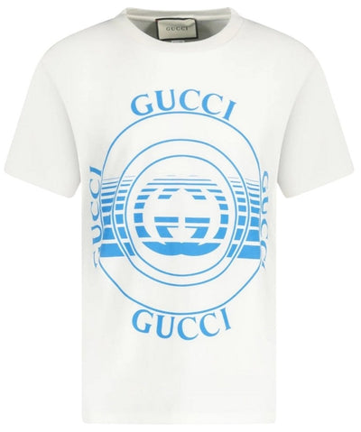 Gucci Record Logo Oversized Fit White T-Shirt S