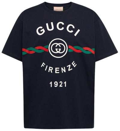 Gucci Firenze 1921 Printed T-Shirt in Navy