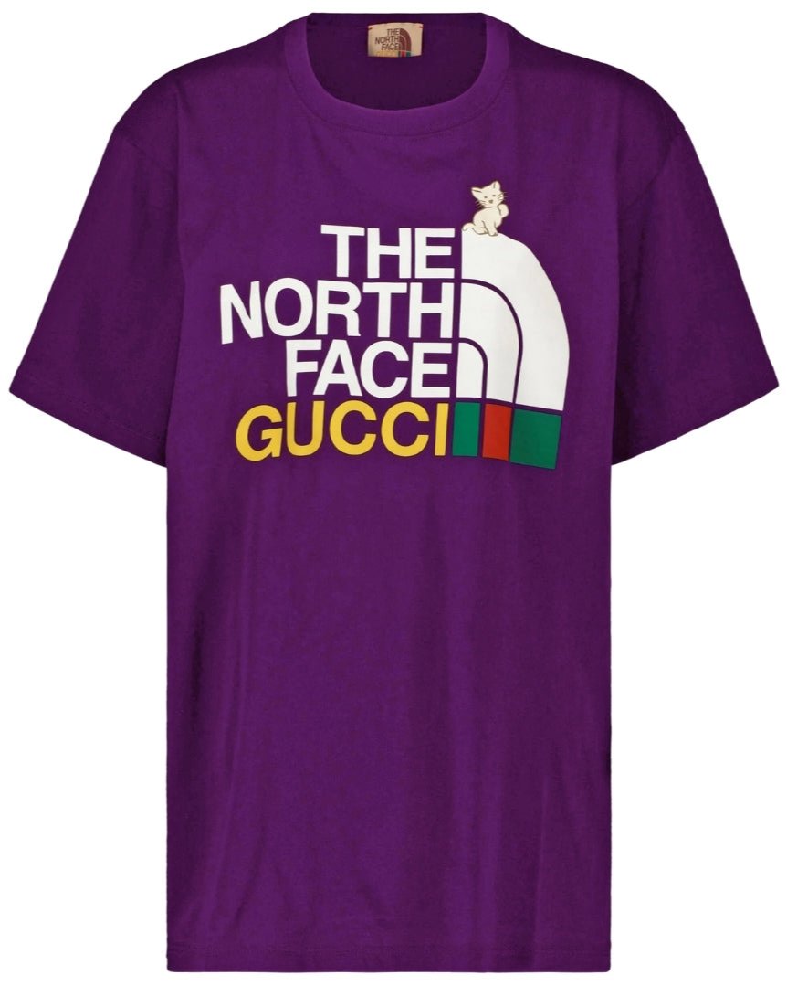 Gucci X The North Face Design Regular Fit Purple T-Shirt S