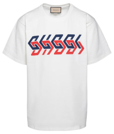 Gucci Mirror Logo Regular Fit White T-Shirt S