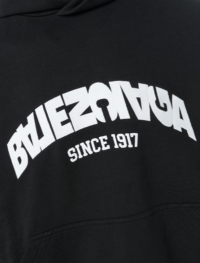 Balenciaga – Übergroßer Hoodie mit rundem Rücken und Klappe, Schwarz