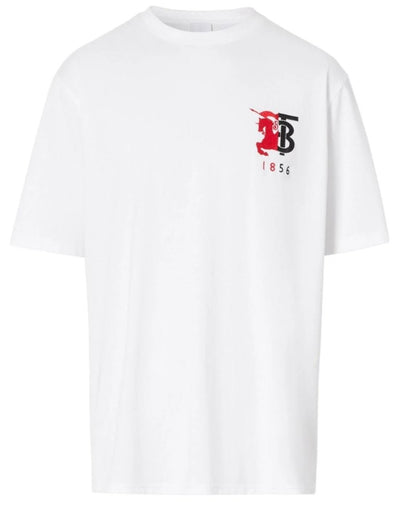 Weißes T-Shirt mit Burberry-Logo „1856“