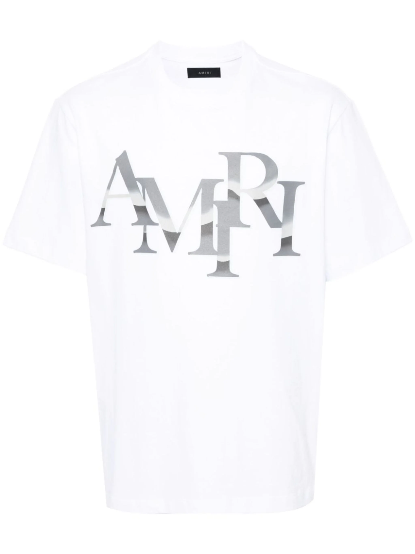 Amiri Staggered Chrome Printed Logo T-Shirt in White