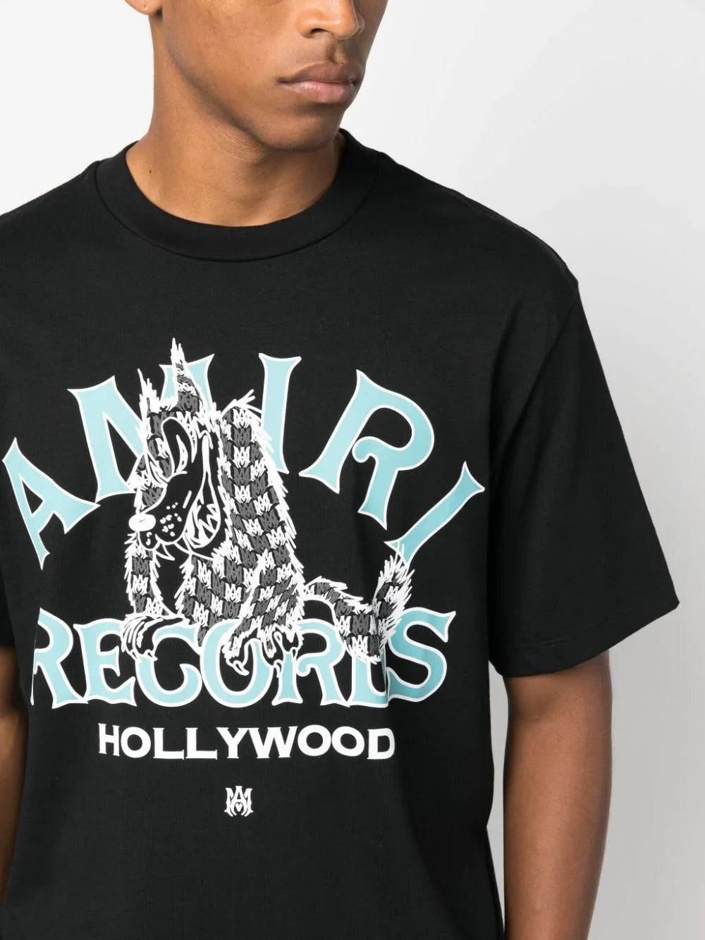 Amiri Records Wolf Printed T-Shirt in Black