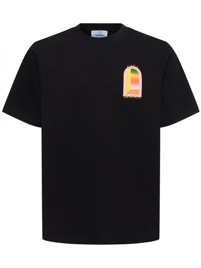 Casablanca Gradient L'Arche Printed T-Shirt in Black