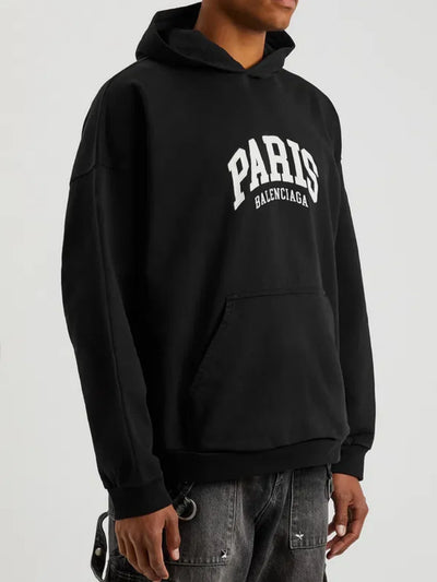 Balenciaga Cities Paris Kapuzenpullover Schwarz